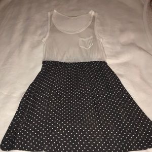 Beige/Grey PolkaDot Dress